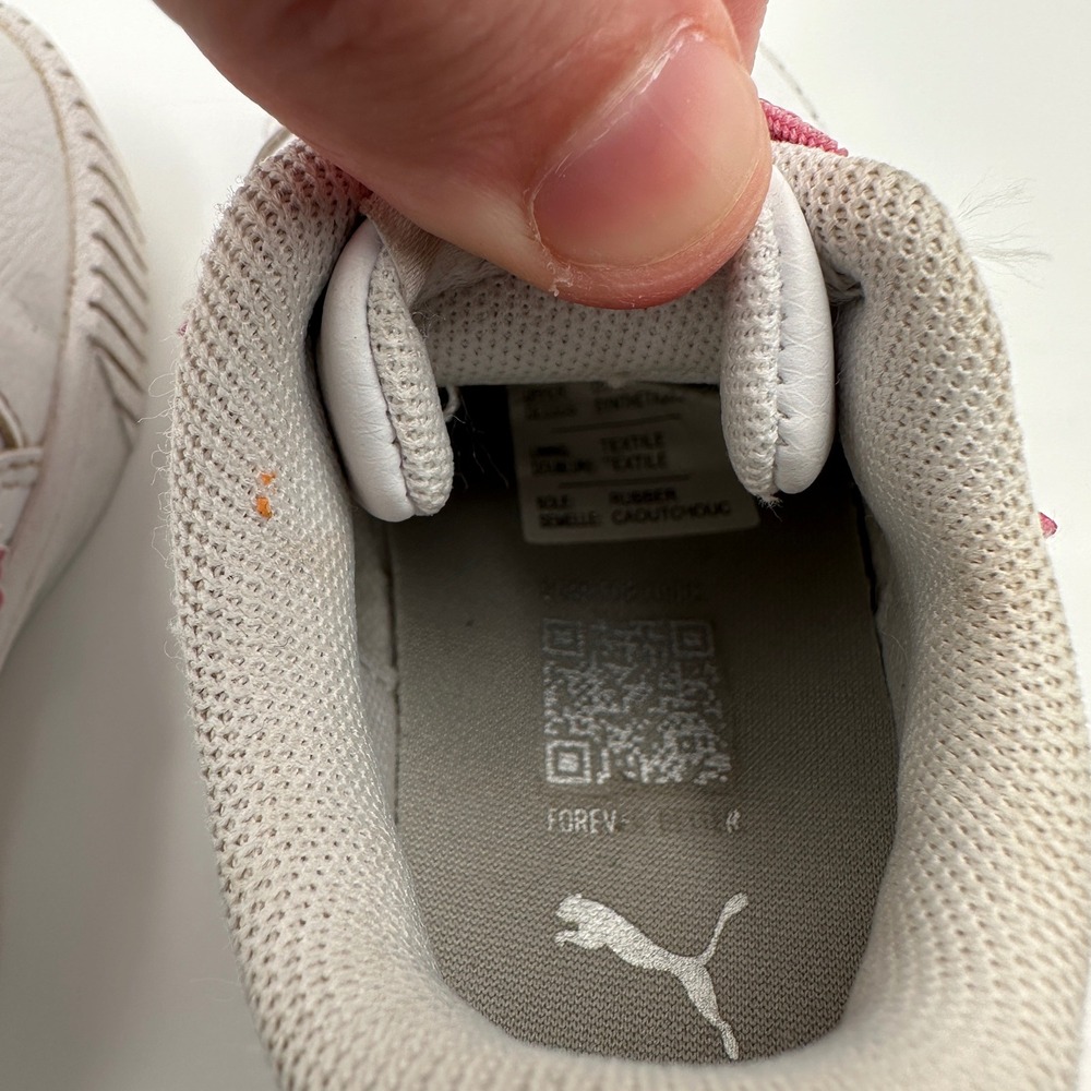 Puma Carina 2.0 Butterfly Sneakers Toddler Size 5C White Pink Platform Shoes - Picture 9 of 11
